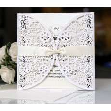 Square Invitation White Laser Card Wedding Decoration Slap-up Invitation Card 